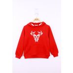 Toontoy Erkek Çocuk Boğa Baskılı Sweatshirt - 12 Yaş - Kırmızı