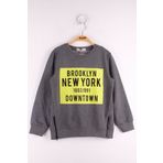 Toontoy Erkek Çocuk Brooklyn Baskılı Fermuar Detaylı Sweatshirt