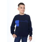 Toontoy Erkek Çocuk Cep Detaylı Baskılı Sweatshirt Lacivert 7 YAŞ