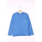 Toontoy Erkek Çocuk Cepli Düz T-Shirt Saks 12-13 YAŞ