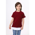 Toontoy Erkek Çocuk Cepli Pamuklu Tişört Bordo 6 YAŞ