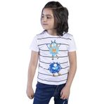 Toontoy Erkek Çocuk Çizgili Canavar Baskılı Tişört Beyaz 4 YAŞ