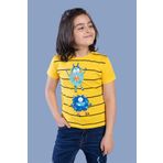 Toontoy Erkek Çocuk Çizgili Canavar Baskılı Tişört Sarı 5 YAŞ