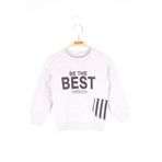 Toontoy Erkek Çocuk Çizgili Cepli Sweatshirt - 1 Yaş - Gri Melanj