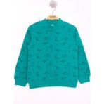 Toontoy Erkek Çocuk Dinazor Baskılı Sweatshirt - 1 Yaş - Yeşil