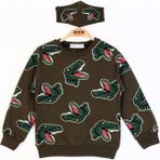 Toontoy Erkek Çocuk Dinazor Baskılı Sweatshirt - 3 Yaş - Haki