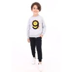 Toontoy Erkek Çocuk Eşofman Takım 9 Aslan Nakışlı - 2 Yaş - Gri Melanj