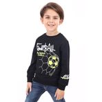 Toontoy Erkek Çocuk Football Baskılı Sweatshirt Siyah 4 YAŞ