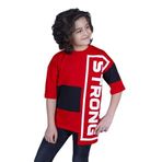 Toontoy Erkek Çocuk Garnili Strong Baskılı Tişört Kırmızı 14 YAŞ
