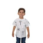 Toontoy Erkek Çocuk Göğsü Cepli Palmiye Baskılı Tişört Ekru 2 YAŞ