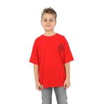 Toontoy Erkek Çocuk Göğsü Üçgen Nakışlı Tişört Kırmızı 8-9 YAŞ