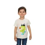Toontoy Erkek Çocuk Gözlüklü Dinazor Baskılı Tişört Ekru 2 YAŞ