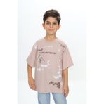 Toontoy Erkek Çocuk Grafiti Baskılı Tişört Bej 6 YAŞ