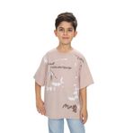 Toontoy Erkek Çocuk Grafiti Baskılı Tişört Bej 7 YAŞ
