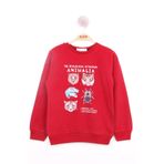 TOONTOY Erkek Çocuk Hayvan Baskılı Sweatshirt, 3 Yaş, 13538-, Bordo, erkek-çocuk