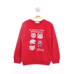 Toontoy Erkek Çocuk Hayvan Baskılı Sweatshirt Bordo 4 YAŞ