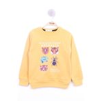 Toontoy Erkek Çocuk Hayvan Baskılı Sweatshirt Hardal 2 YAŞ