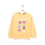 Toontoy Erkek Çocuk Hayvan Baskılı Sweatshirt Hardal 3 YAŞ