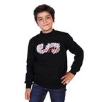 Toontoy Erkek Çocuk Kanguru Cepli Baskılı Sweatshirt Siyah 6 YAŞ