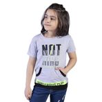 Toontoy Erkek Çocuk Kanguru Cepli Neon Baskılı Tişört Gri Melanj 10 YAŞ