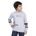 Toontoy Erkek Çocuk Kapşonlu Kolları Garnili Sweatshirt Gri Melanj 6 YAŞ