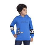 Toontoy Erkek Çocuk Kapşonlu Kolları Garnili Sweatshirt Saks 6 YAŞ