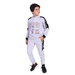 Toontoy Erkek Çocuk Kapüşonlu Baskılı Eşofman Takımı Gri Melanj 10-11 YAŞ