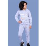 Toontoy Erkek Çocuk Kapüşonlu Baskılı EşofmanTakımı Gri Melanj 13-14 YAŞ