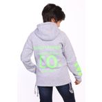 Toontoy Erkek Çocuk Kapüşonlu Baskılı Hırka Gri Melanj 12 YAŞ