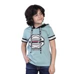 Toontoy Erkek Çocuk Kapüşonlu Baskılı Tişört Yeşil 10 YAŞ