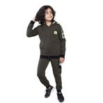 Toontoy Erkek Çocuk Kapüşonlu Garni Detaylı Eşofman Takımı Haki 6-7 YAŞ