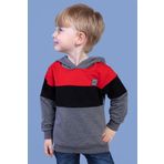 Toontoy Erkek Çocuk Kapüşonlu Garni Detaylı Sweatshirt Kırmızı 1 YAŞ