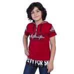 Toontoy Erkek Çocuk Kapüşonlu Garni Detaylı Tişört Kırmızı 12 YAŞ