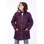 TOONTOY Erkek Çocuk Kapüşonlu İçi Kürklü Mont, 13-14 Yaş, 22503, Mürdüm, Erkek Çocuklar