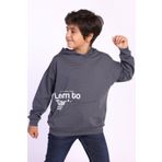 Toontoy Erkek Çocuk Kapüşonlu Kanguru Cepli Baskılı Sweatshirt Füme 12 YAŞ