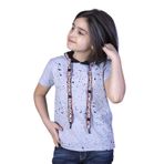 Toontoy Erkek Çocuk Kapüşonu Şeritli Tişört Gri Melanj 8 YAŞ