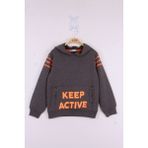 Toontoy Erkek Çocuk Keep Active Baskılı Sweatshirt - 6 Yaş - Antrasit Melanj