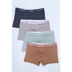 Toontoy Erkek Çocuk Kemer Yazılı Düz Baskılı 4lü Paket Boxer