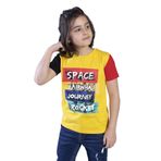 Toontoy Erkek Çocuk Kolları Garni Detaylı Baskılı Tişört Sarı 10 YAŞ