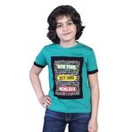 Toontoy Erkek Çocuk Kolları Garni Detaylı Yazı Baskılı Tişört Yeşil 5 YAŞ