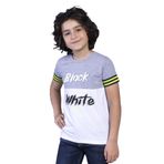Toontoy Erkek Çocuk Kolları Şerit Detaylı İki Renkli Baskılı Tişört Gri Melanj 5 YAŞ