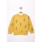 TOONTOY Erkek Çocuk Köpek Baskılı Sweatshirt, 4 Yaş, 13499-, Hardal, erkek-çocuk