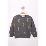 TOONTOY Erkek Çocuk Köpek Baskılı Sweatshirt Antrasit Melanj, 4 Yaş, 13499-, Antrasit Melanj, erkek-çocuk