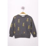 Toontoy Erkek Çocuk Köpek Baskılı Sweatshirt Antrasit Melanj 5 YAŞ