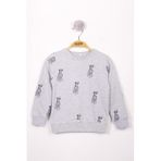 Toontoy Erkek Çocuk Köpek Baskılı Sweatshirt Gri Melanj 4 YAŞ
