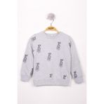 Toontoy Erkek Çocuk Köpek Baskılı Sweatshirt Gri Melanj 5 YAŞ