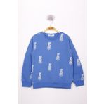 Toontoy Erkek Çocuk Köpek Baskılı Sweatshirt Saks 3 YAŞ