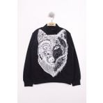Toontoy Erkek Çocuk Kurt Baskılı Sweatshirt