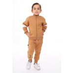 Toontoy Erkek Çocuk Nakışlı Eşofman Takım Kahverengi 3 YAŞ