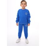 Toontoy Erkek Çocuk Nakışlı Eşofman Takım Saks 3 YAŞ
